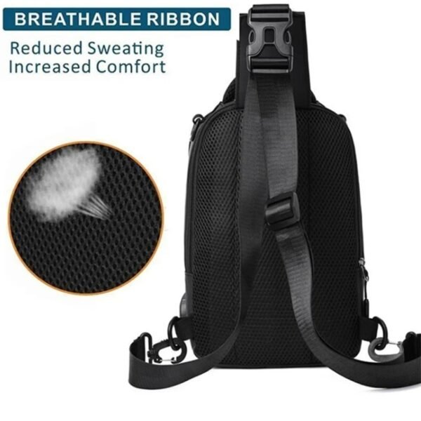 Waterproof Single Shoulder Backpack with USB - Image 6