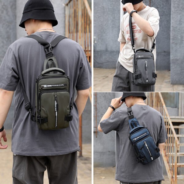 Waterproof Single Shoulder Backpack with USB - Image 2