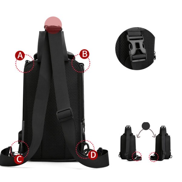 Waterproof Single Shoulder Backpack with USB - Image 14