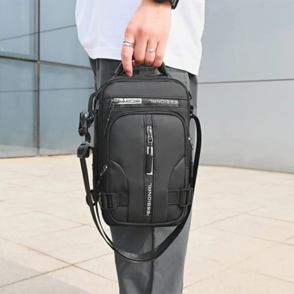 Waterproof Single Shoulder Backpack with USB - Image 5