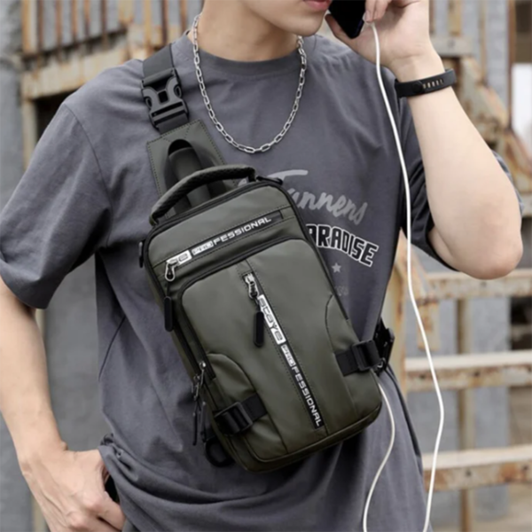 Waterproof Single Shoulder Backpack with USB