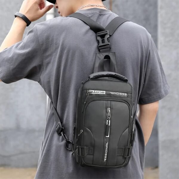 Waterproof Single Shoulder Backpack with USB - Image 3